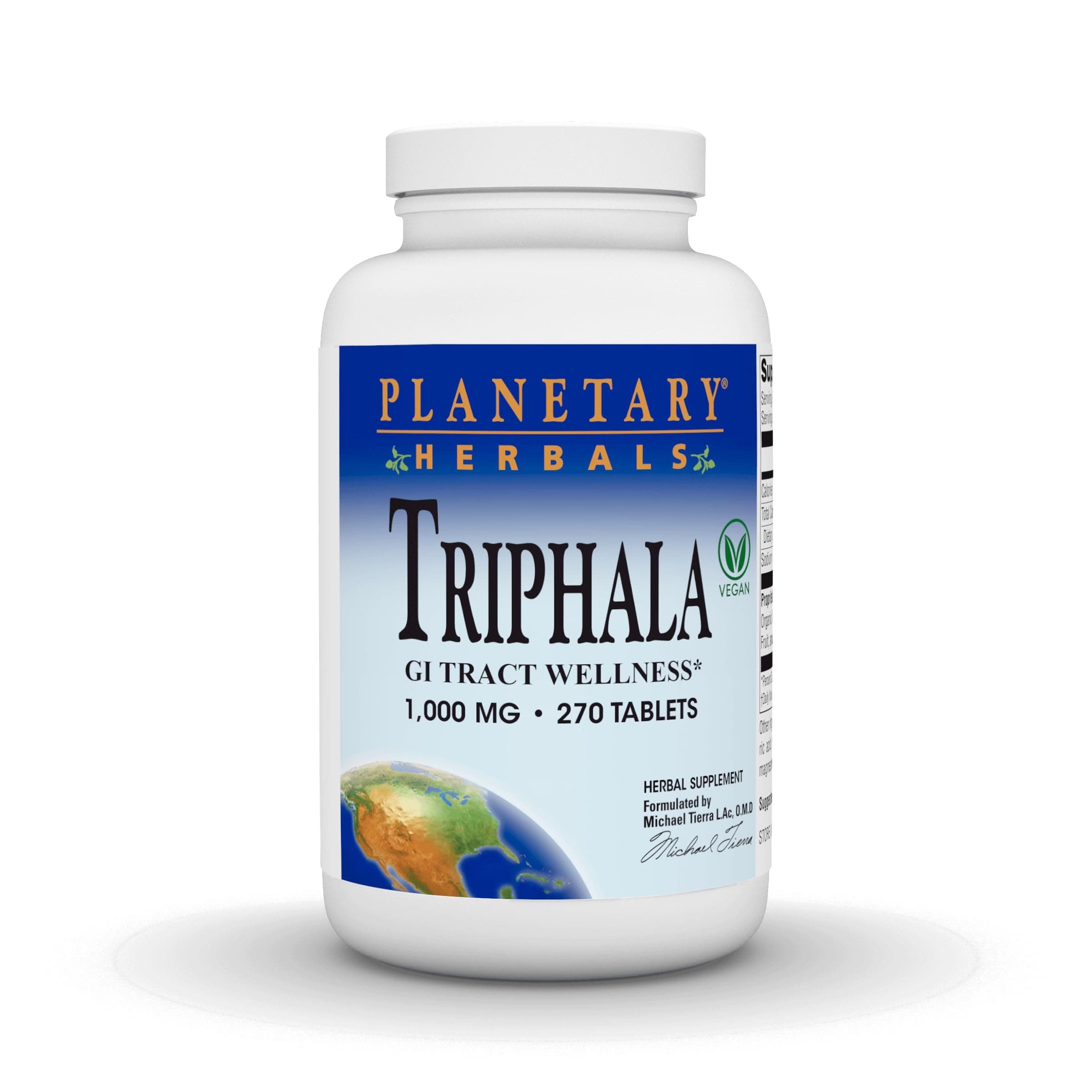 Planetary Herbals Triphala, 270 Tabs 1000 mg