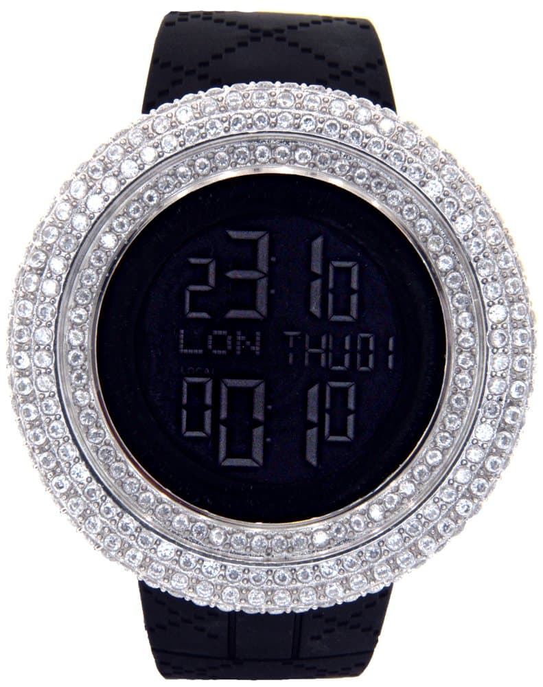 New Men's King Master Cz Full Case Custom Bezel Case Two Time Zone Watch