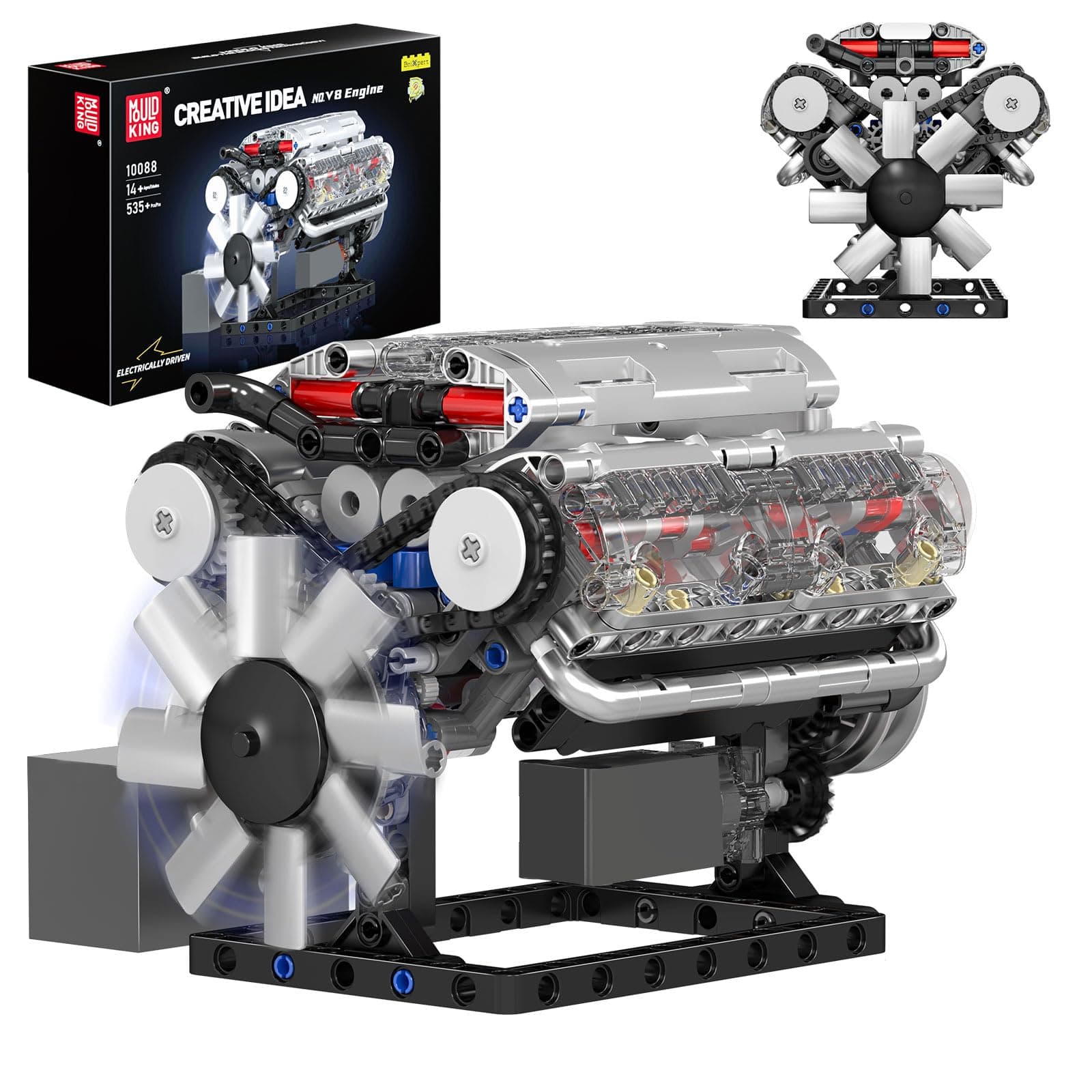 Technic Visible V-8 Engine Building Blocks V8 Motor Model Building Toys, V8 Combustion Engine Building Sets, Creative STEM Toys Engine Building Kit, Gift for Kids 14+ and Afults(535PCS)