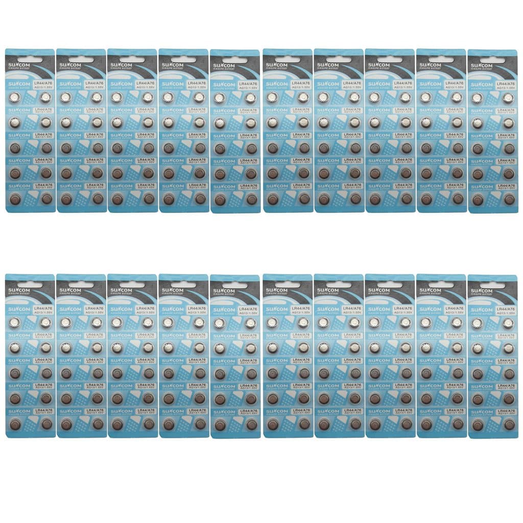 (200 pcs AG13 Alkaline 1.5V Button Cell Battery Single Use LR44 A76 G13R S76E MS76H MS76 Watch Toys Remotes Cameras