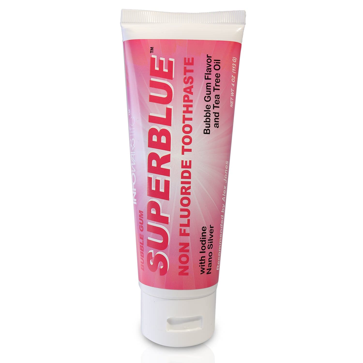 Infowars Life - Superblue Fluoride-Free Toothpaste (4 oz, Bubble Gum)