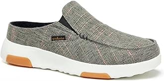 Women's Orthopedic Slip-On Loafers Walking Shoes: Comfortable Arch Support Slippers for Plantar Fasciitis, Casual Canvas Orthotic Mule Clogs for Foot Heel Pain Relief