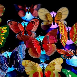 Honoson 3D LED Butterfly Decoration Night Light Sticker Single and Double Wall Light for Garden Backyard Lawn Party Festive Party Nursery Bedroom Living Room (36 Pieces)