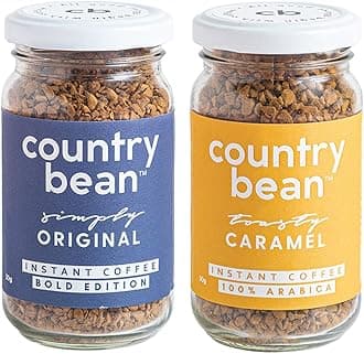 Instant Coffee Powder Jar| Original | Caramel Flavors Combo Pack of 2 X 50 G