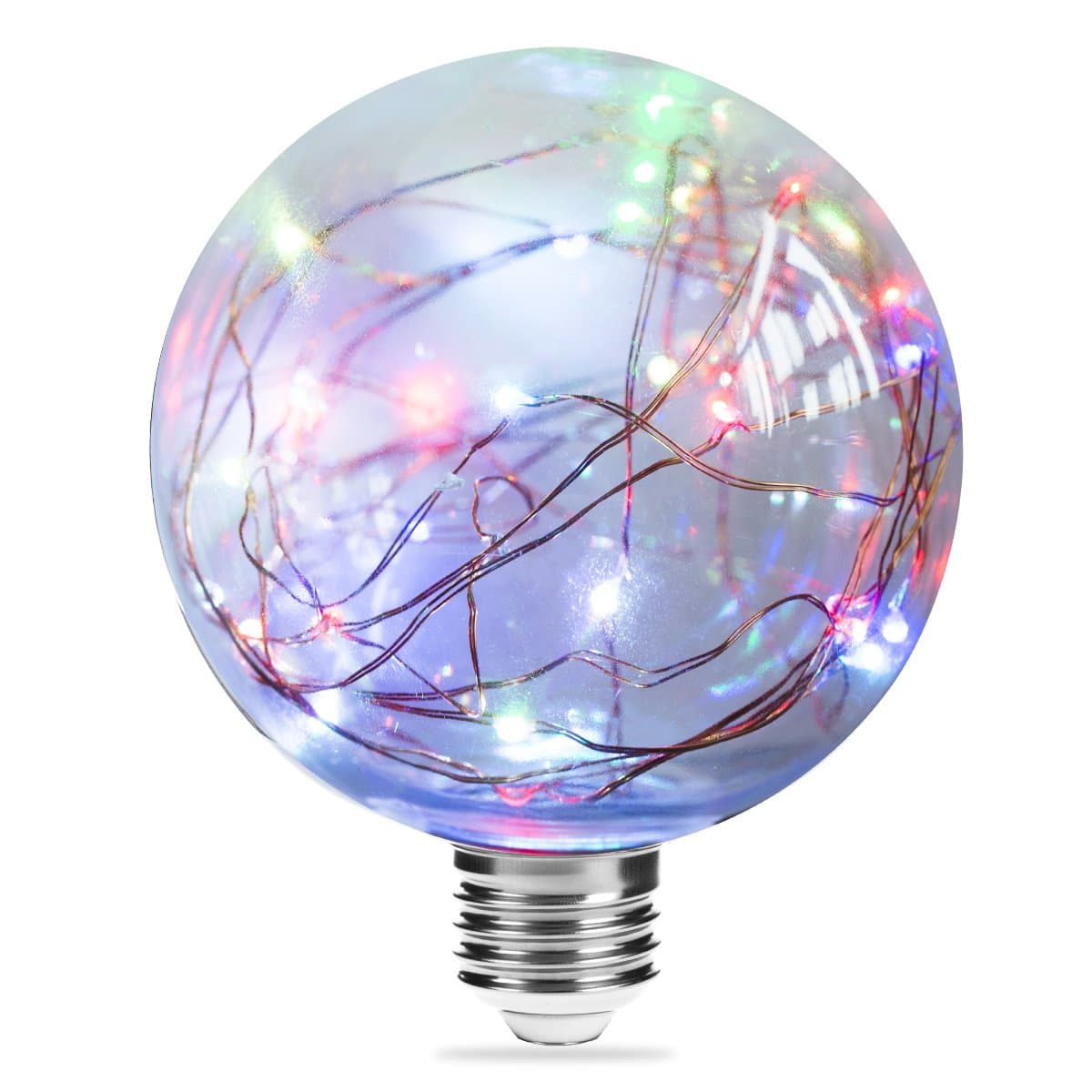 LED G95 Multi-Color String Bulb, Luohaoshi Globe E27 2.5W[Equivalent to 20W Halogen Bulb], Retro Firework Decorative Vintage Lamp, 200LM, Holiday Light Decoration, 1 Pack