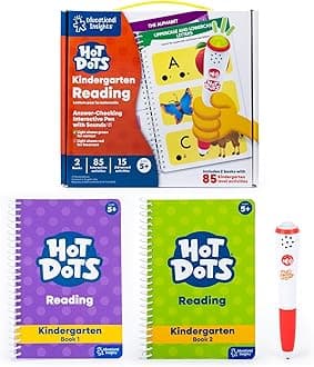 Hot Dots Kindergarten Reading Set - Kindergarten Workbooks with Interactive Pen, Homeschool Learning Activities, Learn to Read Activity Books for Kids Ages 5+