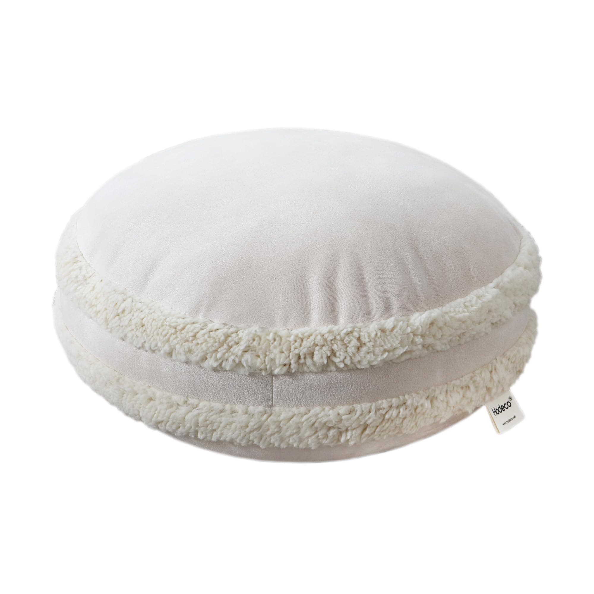 HodecoMakaron Round Pillow for Couch 40x40cm 100% Polyester Super Soft Throw Pillow Decor Floor Pillow Cushion 16x16 Inches, 1 Piece (16x16, Khaki