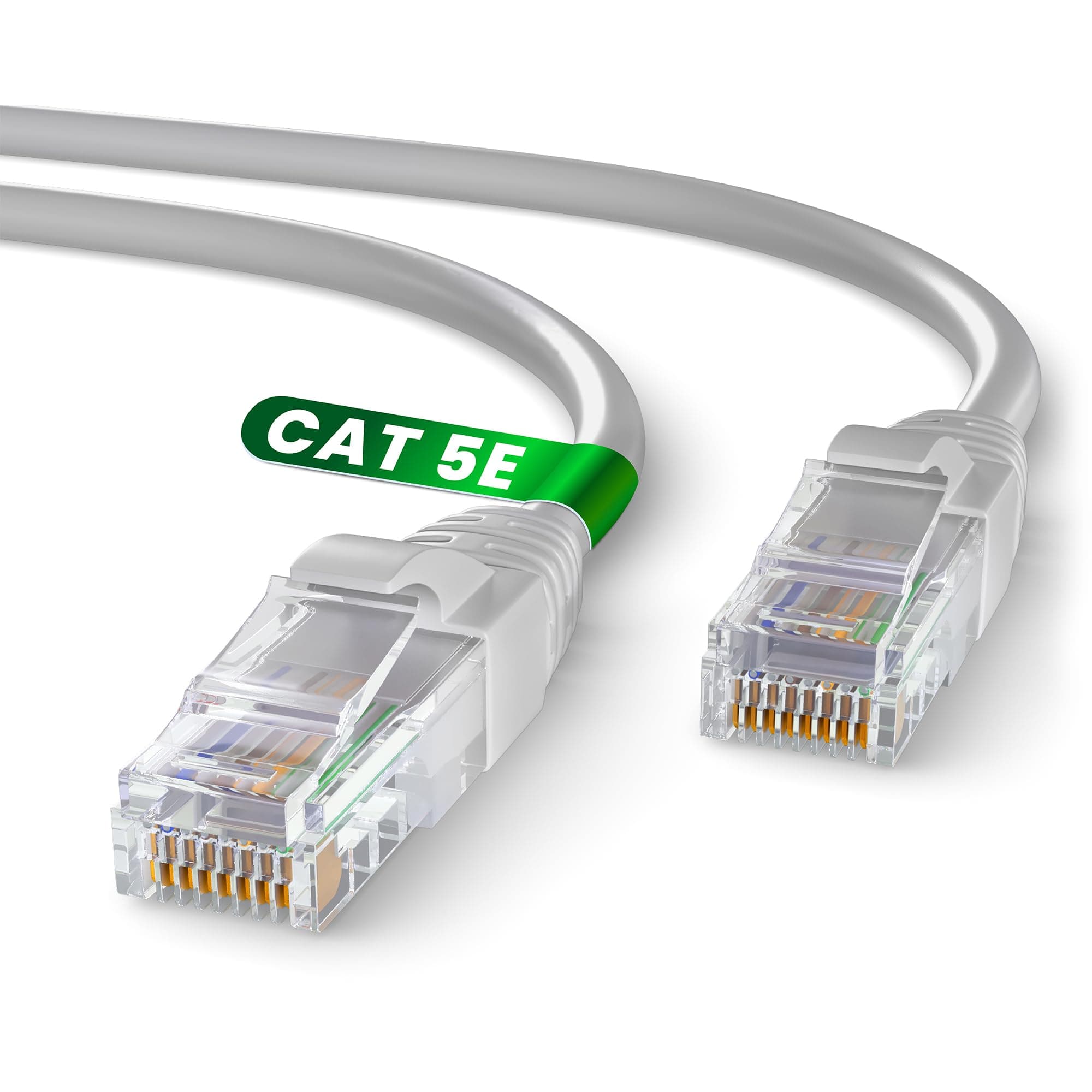 Mr. Tronic Grey Cat 5E Ethernet Cable 10m, High Speed LAN Ethernet Network Cable with RJ45 Ends Connectors, 10m Cat5E Internet 1 Gbps, ADSL AWG24 Patch, UTP CCA (10 Meters, Grey)