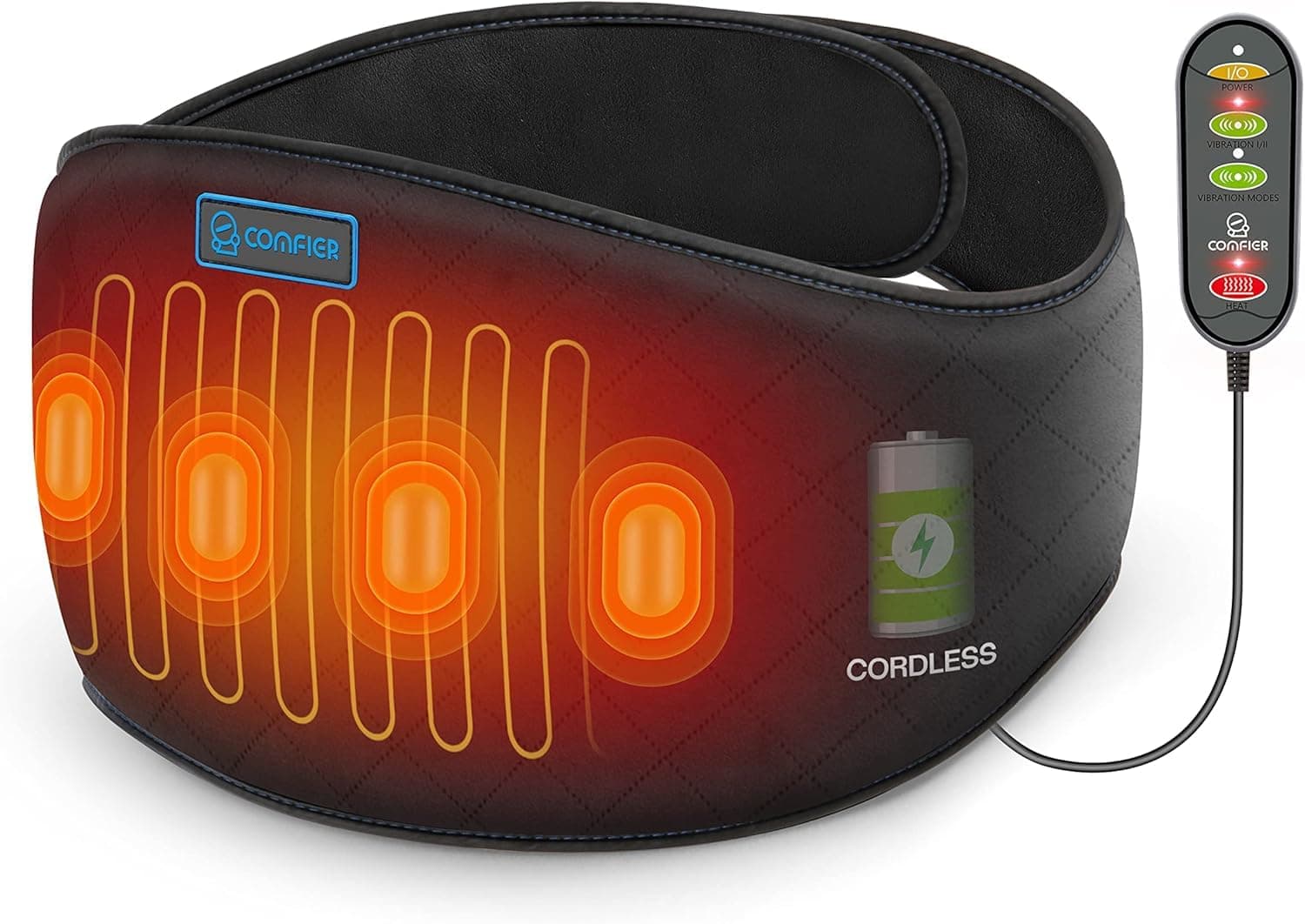 COMFIER Cordless Heating Pad for Back Pain Relief,Lower Back Massaager with Heat, Heat Pads for Back,Cramps,Lumbar,Abdominal,Leg, Arthritic Pain, Gifts for Mom Dad