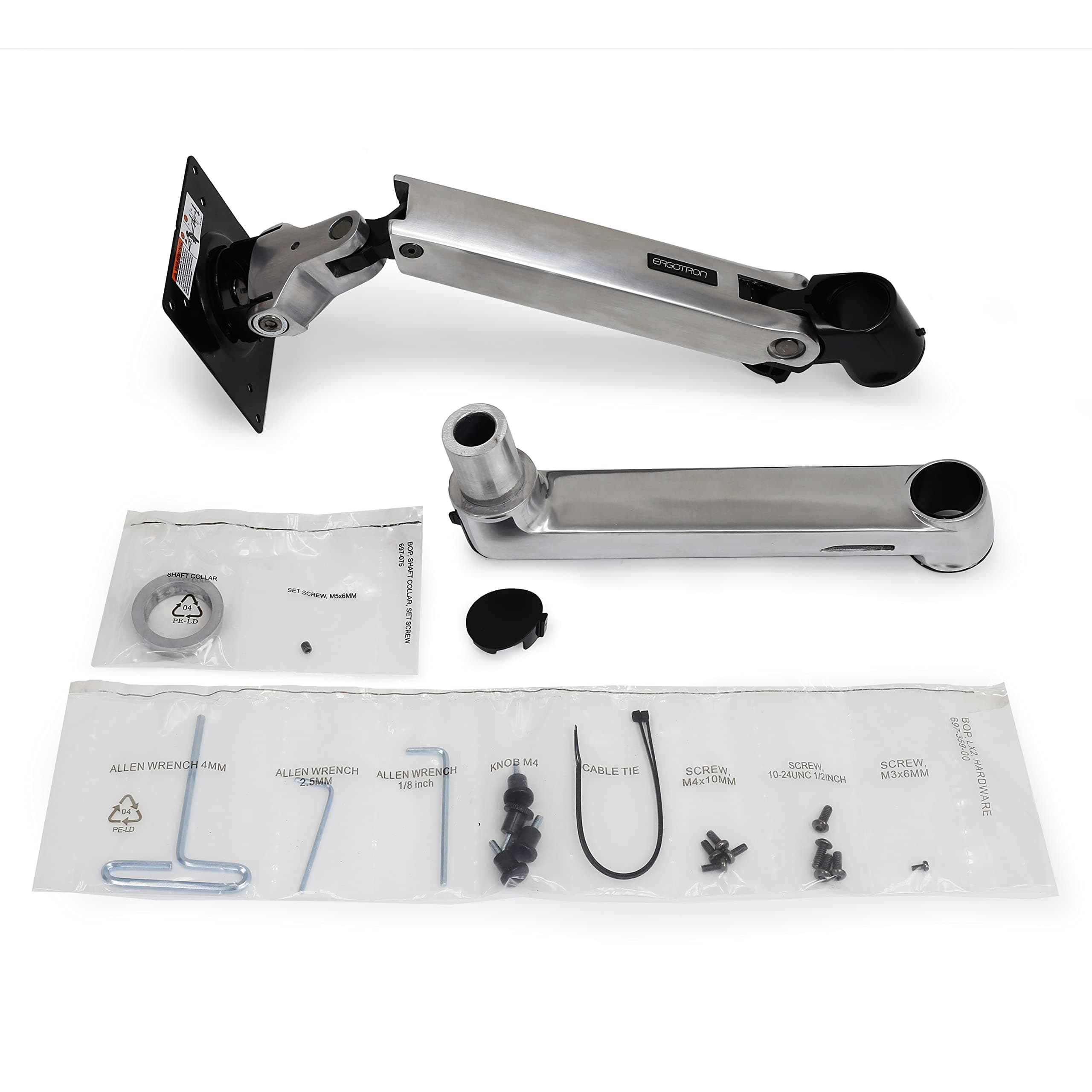 ErgotronLX Extension and Collar Kit - Mounting component (articulating arm, pole clamp, installation hardware) for LCD display - screen size: up to 32"