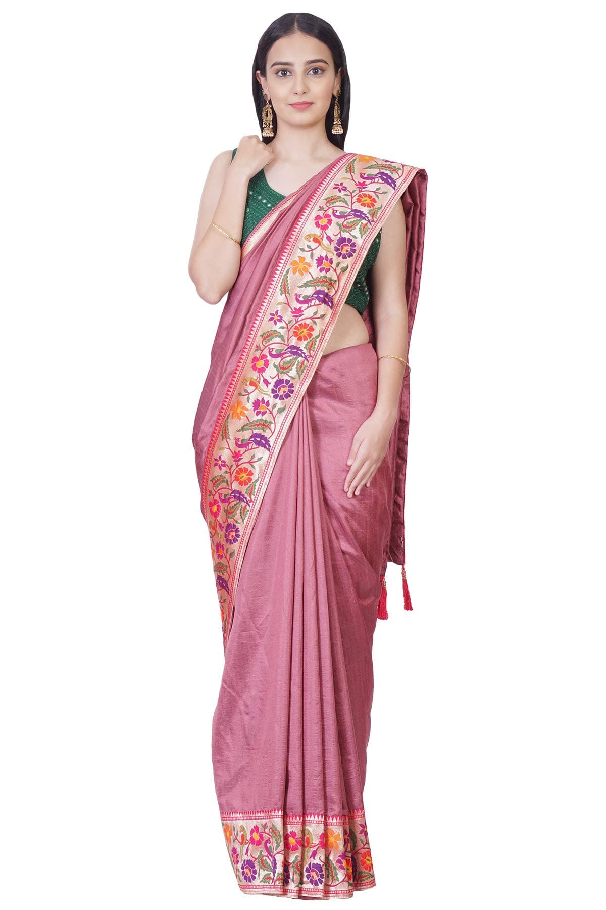 Blue Tusser Silk Handloom Saree