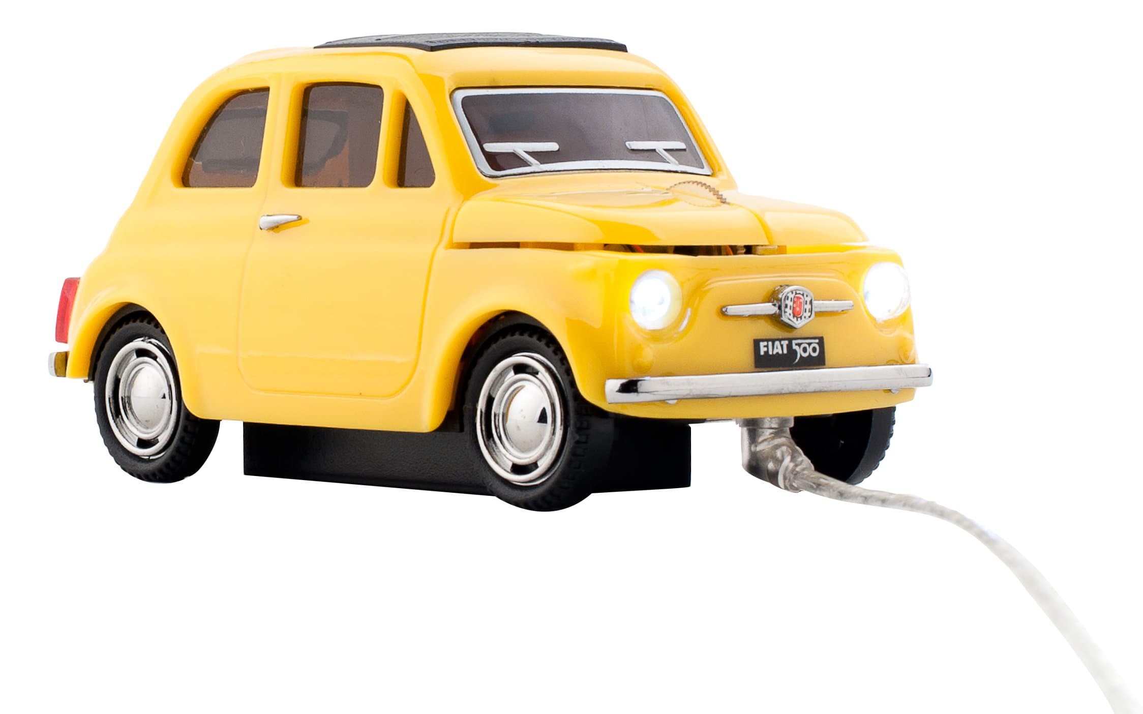 CCM660059 Fiat 500 Oldtimer Wired Mouse, Yellow