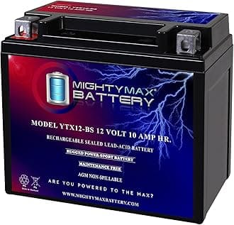 Mighty Max Battery YTX12-BS 12V 10AH Battery for Triumph Bonneville T100 SE 11-13
