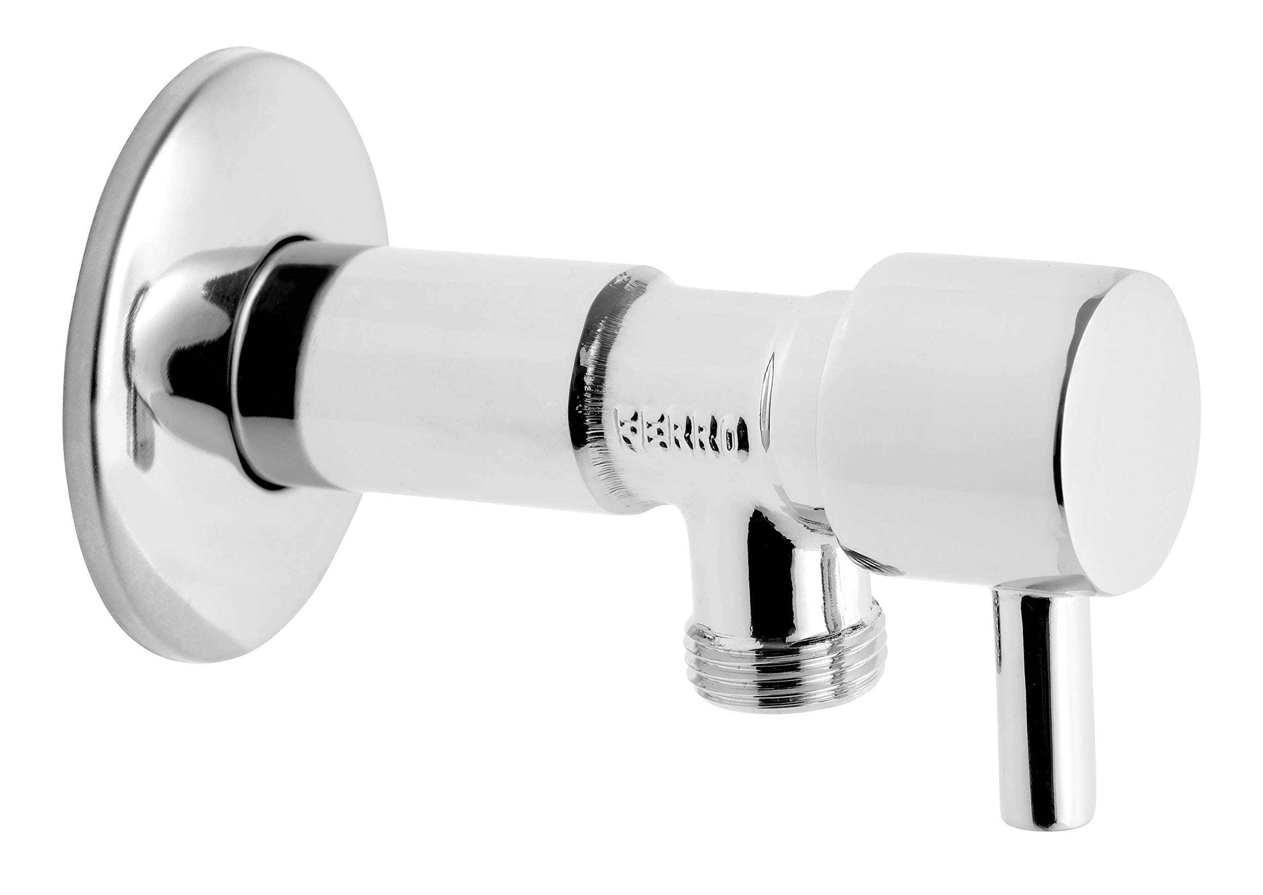 HYDROBIL Quarter Turn Valve Tap with Wall Rosette, Ceramic Head, 1/2" BSP Female Inlet x 1/2" BSP Male Outlet - Max. Pressure 10 Bar, Max. Temp. 100°C, for Garage, Washing Machine, Dishwasher & More