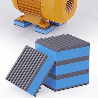 2"x 2"x 7/8" Rubber Anti Vibration Isolation Pads, Mechanical Vibration Damping Pads, Air Compressor Rubber Feet, Sound Shock Absorbing Pads with Tire Smell, Better for Outdoor Use-4 PCS