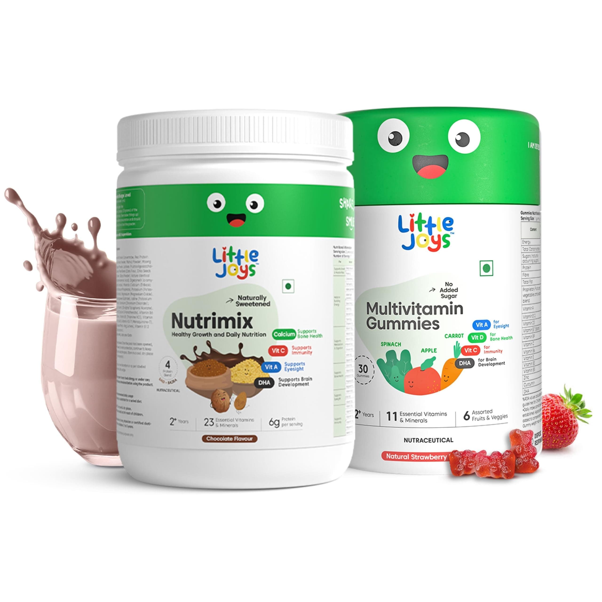 Immunity Boosting Kit | 2-6 years | For Better Immunity & Overall Health Development | With Ragi, Bajra, Vitamin A, C, D3, B12, Zinc & DHA | Nutrimix (350g) & Multivitamin Gummies (30N)