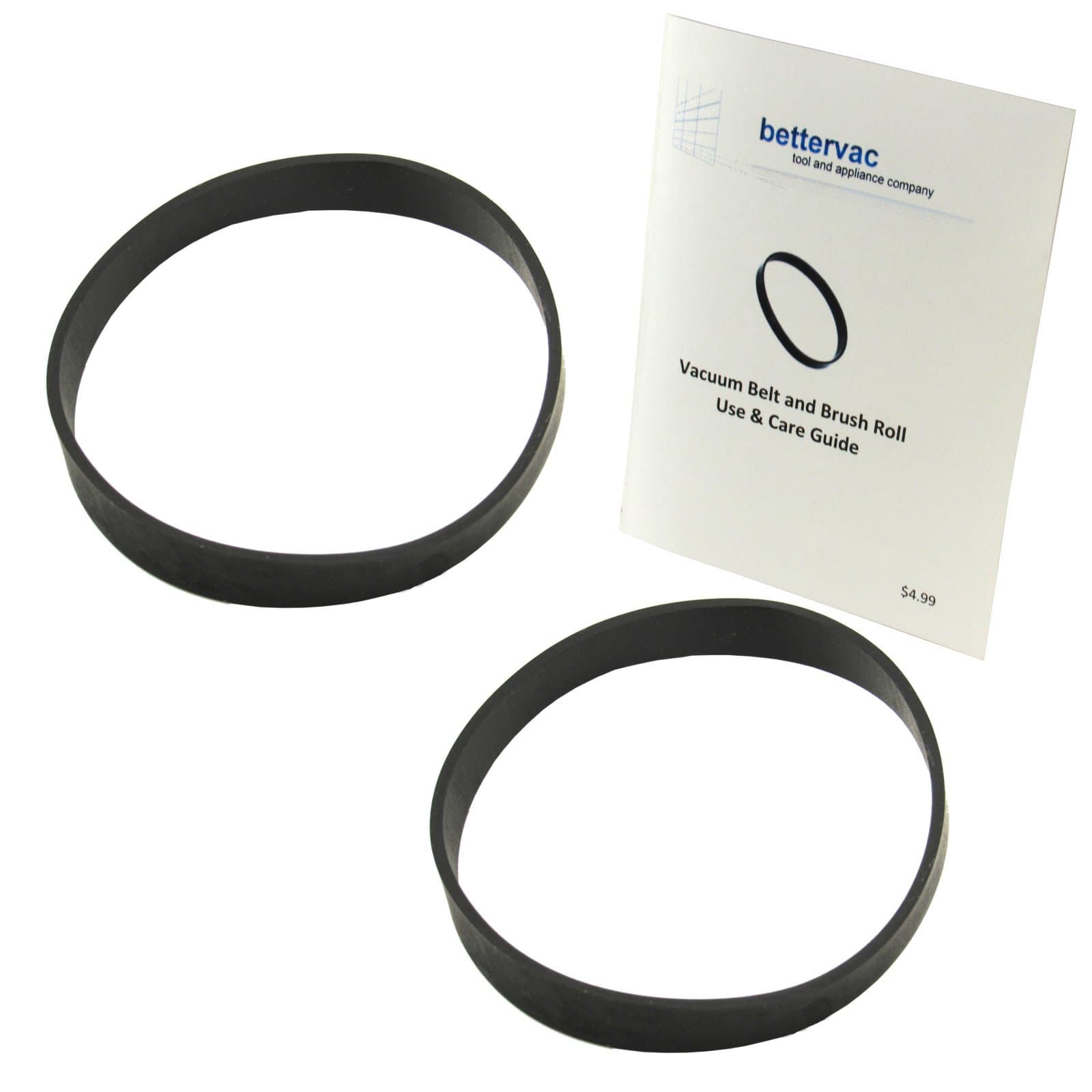 Eureka Powerspeed Lightweight Vacuum Belts 2 Pack Replaces OEM #E0205 Bundled with Use and Care Guide