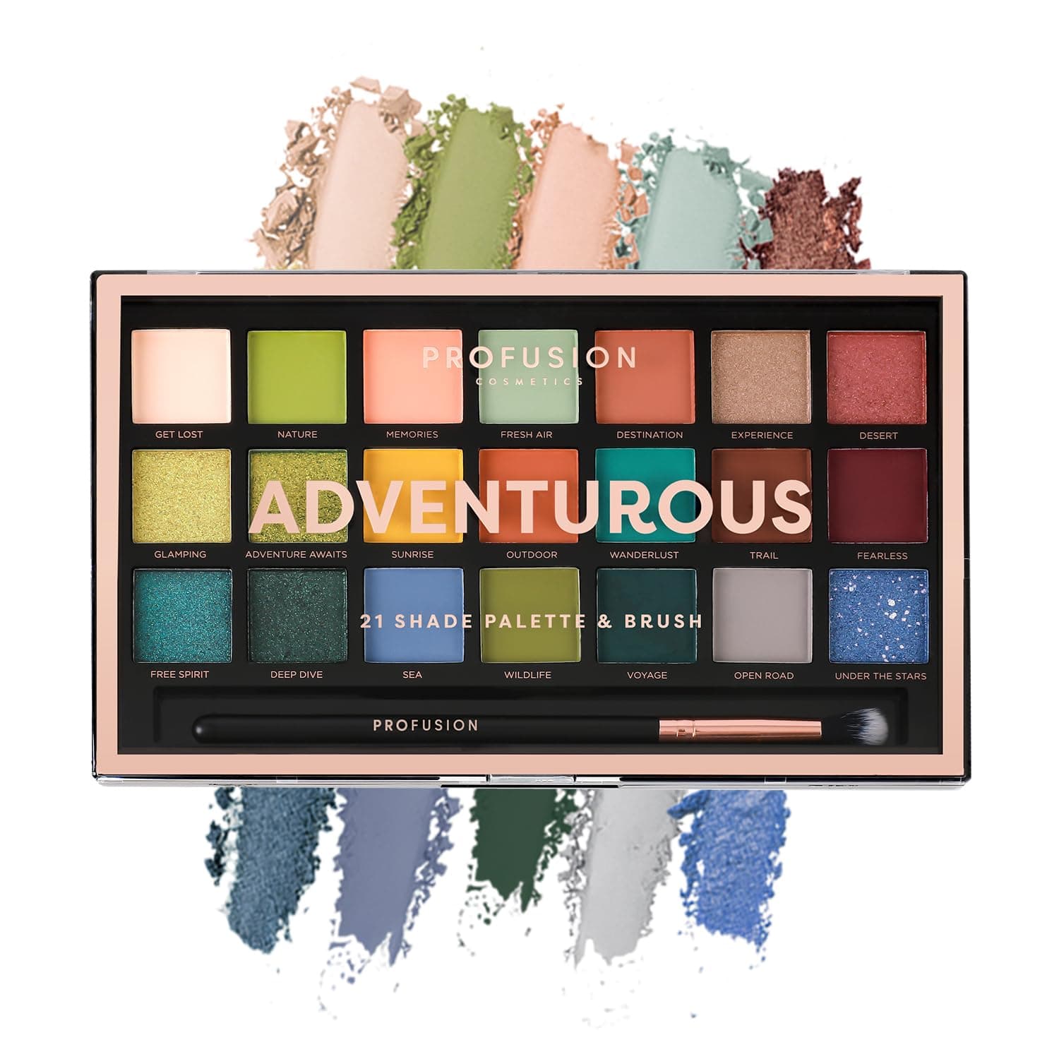 Adventurous 21 Shade Eyeshadow Palette with Brush