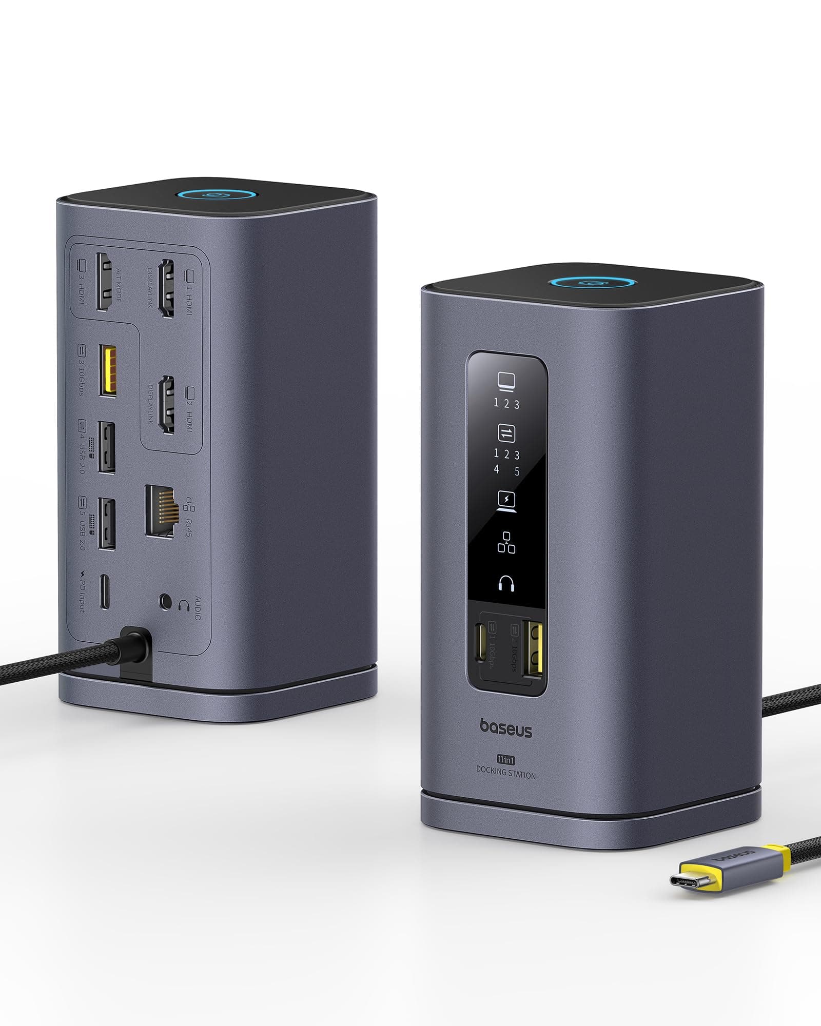 Baseus Docking Station for MacBook, SpaceMate(MAC) USB C 3 Monitors with 3 * 4K HDMI, 10Gbps USB Ports, 100W PD, Gigabit Ethernet, Audio, Triple Display for M1/M2/M3&Win