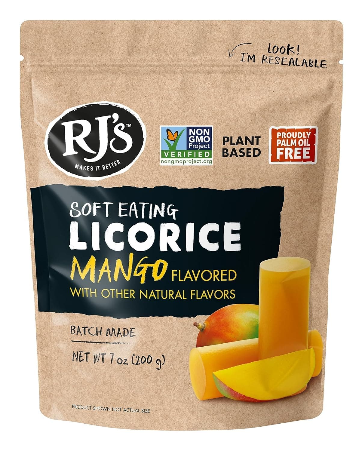RJS LICORICE Natural Mango Licorice Logs, 7 OZ