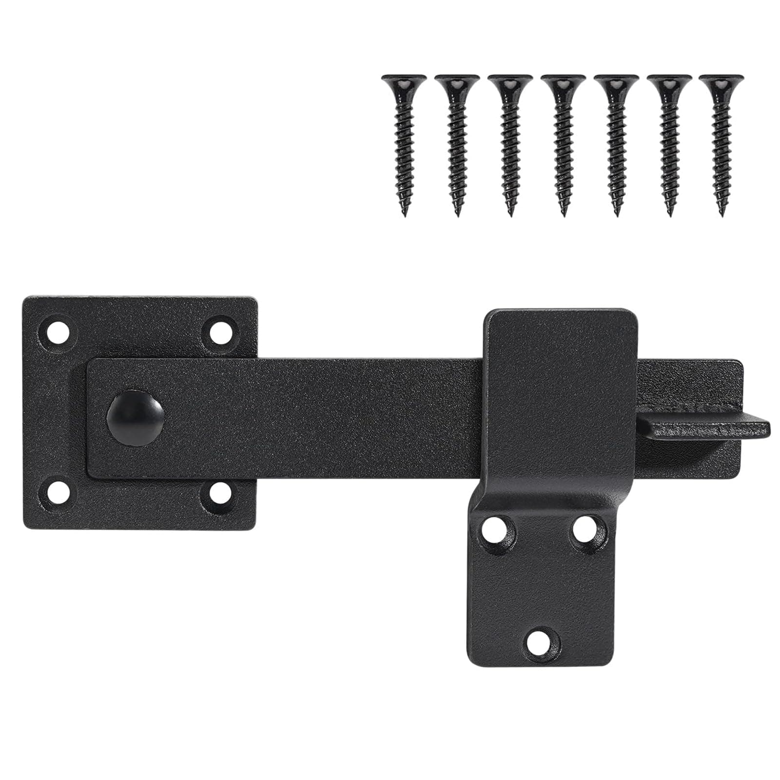 Flip Gate Latch Lock with Padlock Holes 5.5” Heavy Duty Barn Door Lock Flip Fence Gate Latch for Sliding and Swing Open Door, Outdoor Gate, Shed, Garage, Yard Matte Black