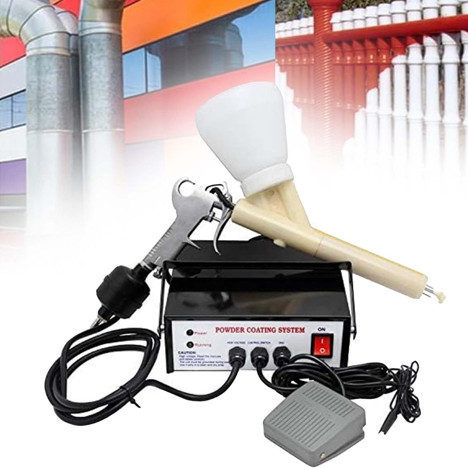 Electric Coating Systems,Paint Spray Gun,Electrostatic Powder Coating System Machine,5 Stage Electric Paint Spray Gun,with Foot Switch,Portable Powder Coating Gun