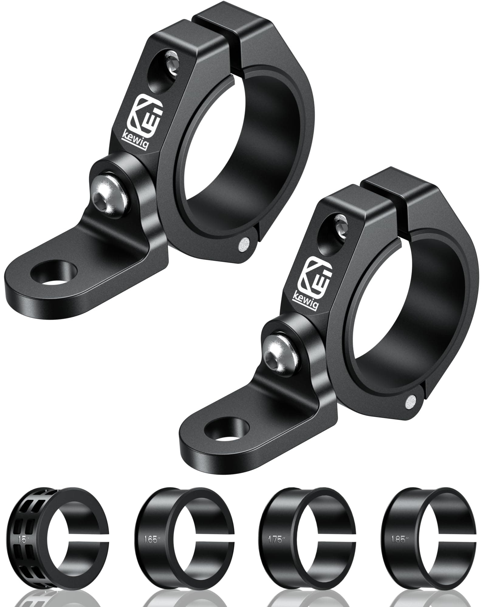 BRCOVAN 2PCS UTV Whip Light Mount, Solid Aluminum Alloy Whip Flag Mounts, Off-Road LED Light Bar Mounting Bracket, 360° Adjustable Roll Bar Clamp Mount Fit on 1.5''/1.65'' /1.75''/1.85''/2'' Roll Cage