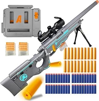 GINCHO Blast-N-Load Toy Gun: Enhanced Scope, Empty Shell Ejecting, Quick Dart Loading with 40 Soft Foam Darts, 20 Shells, 2 Magazines; Fun Foam Blaster for Age 14+