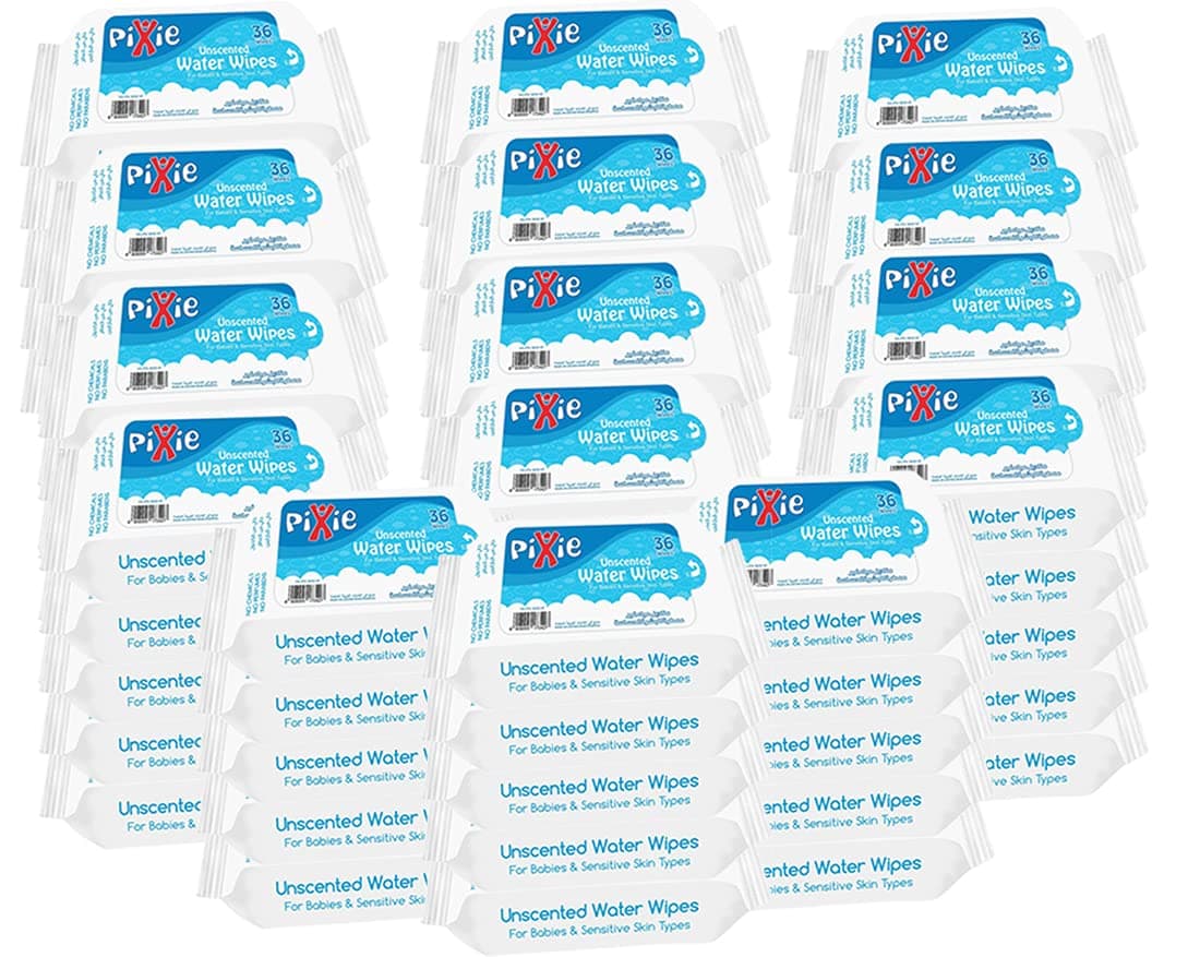 Pixie Water Wipes 36 Pack Of 75 (2700Wipes)