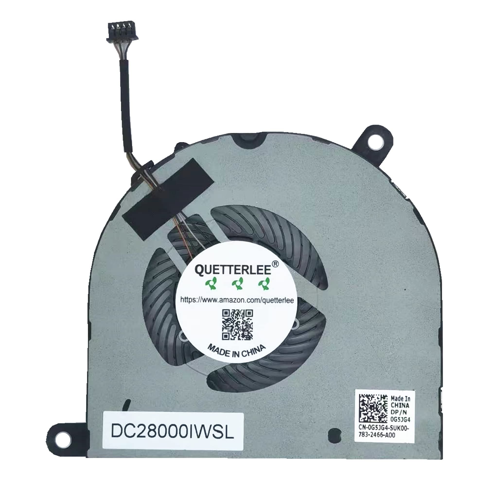 QUETTERLEE Replacement New Laptop Integrated Graphics H-Series Processors CPU Cooling Fan for Dell Latitude 5480 5490 5491 5495 Series 0G5JG4 EG50060S1-C320-S9A DC28000IWSL DC5V 0.36A Fan