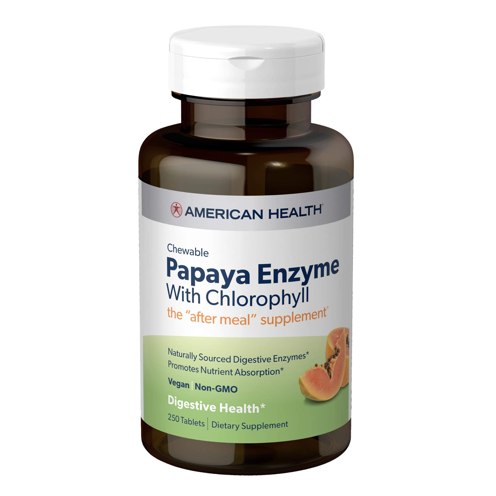 American Health, Papaya Enzyme with Chlorophyll, 250 Count