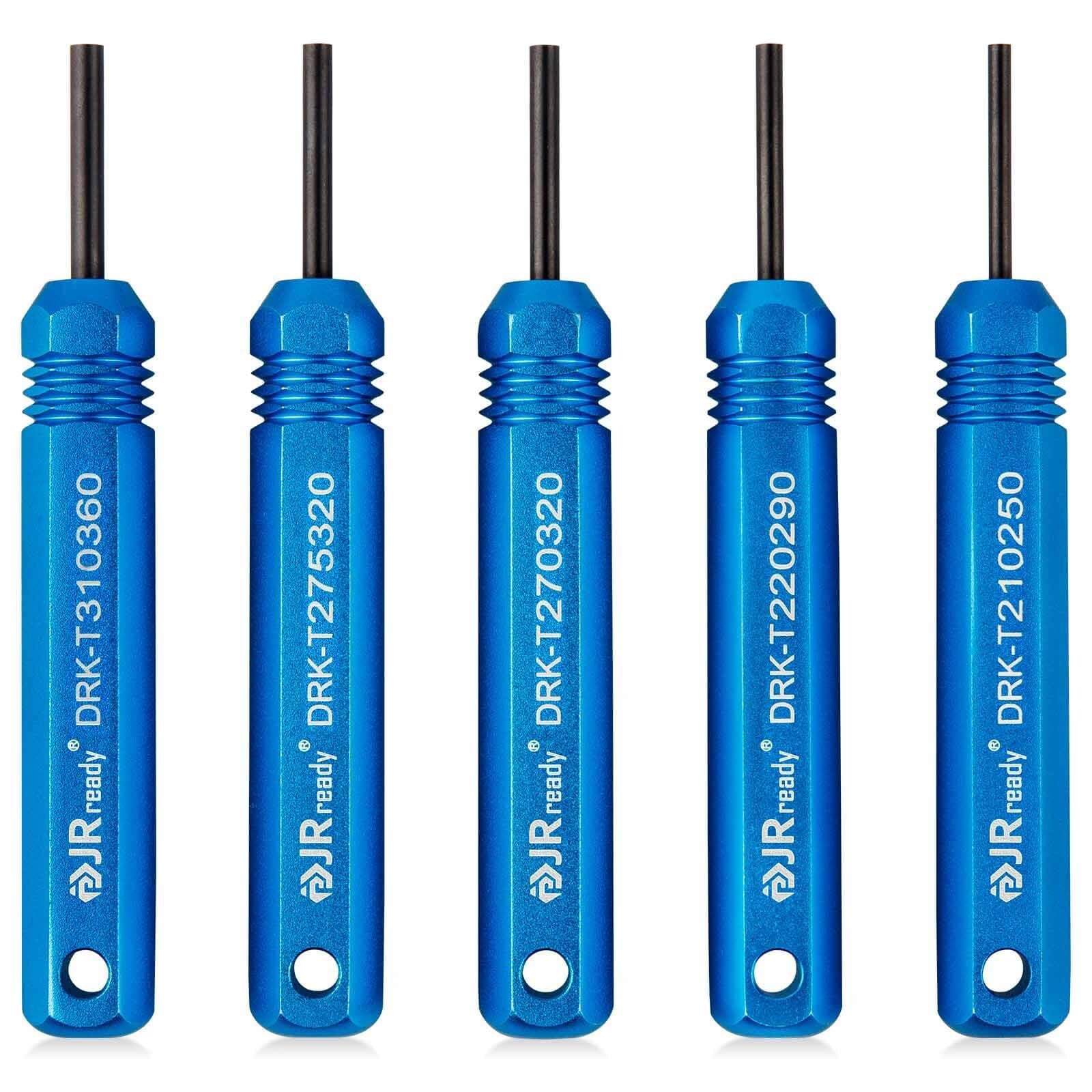 ST5228 Extractor Tools,Removal Tools Kit for JST/AMP .062" /Molex .062" & .093” Pin and Socket Connectors, Male and Female Connector Tube Type Pin Extractor Tool kit 5PCS Sizes