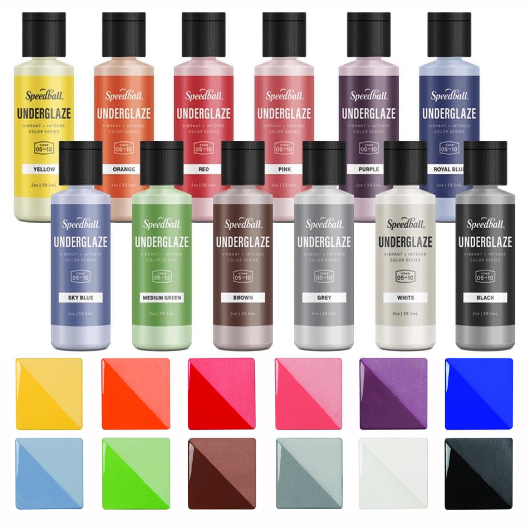 Speedball 001085 Underglaze Sampler Pack, 12 Pack, 2 oz, Multicolor