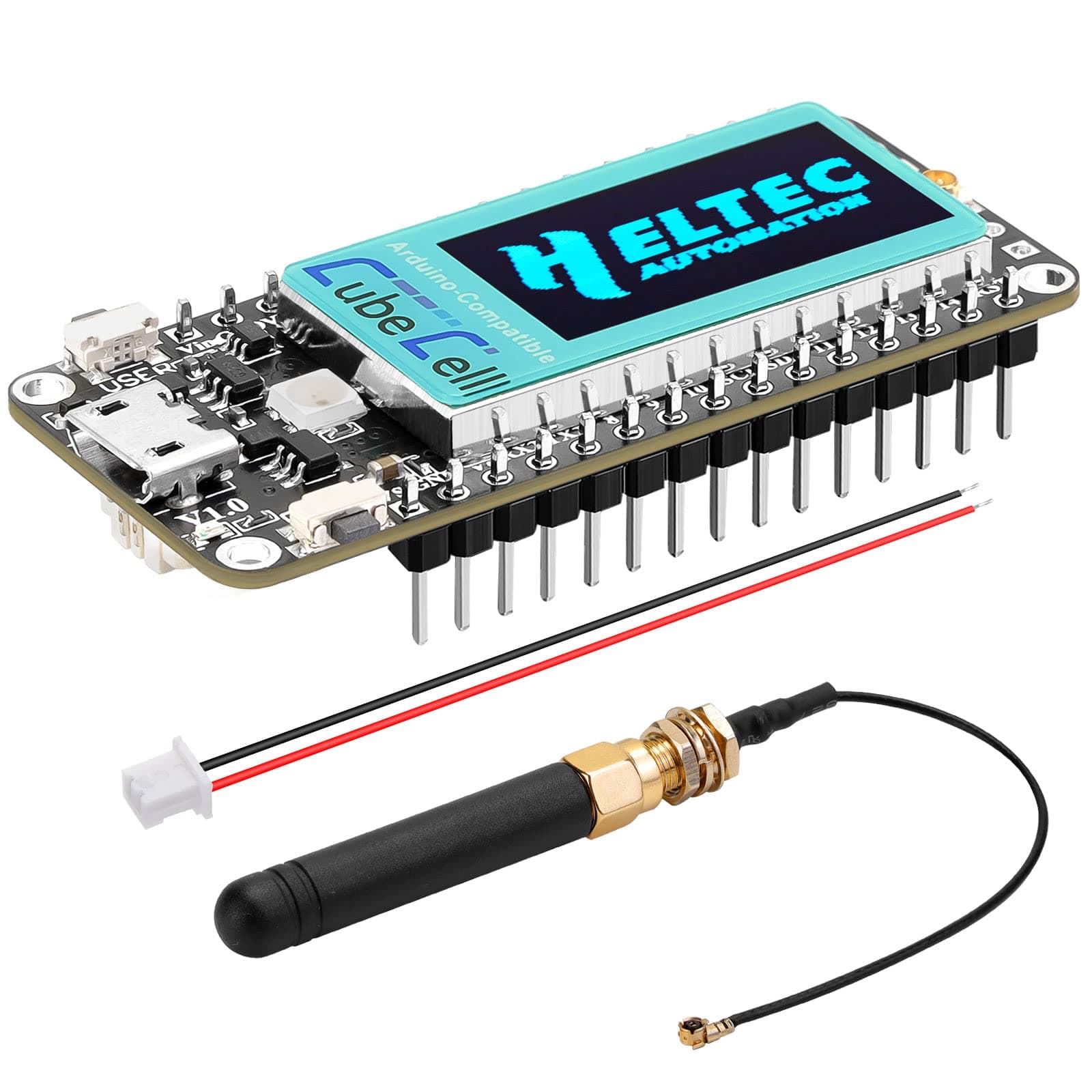 MakerFocus Lora SX1262 Module 868 915 MHZ LoRaWAN IoT Development Board ASR6501 MCU 128KB Flash Ultra Low Power Consumption Solar Energy Powered Design with Antenna for Arduino and Intelligent Scene