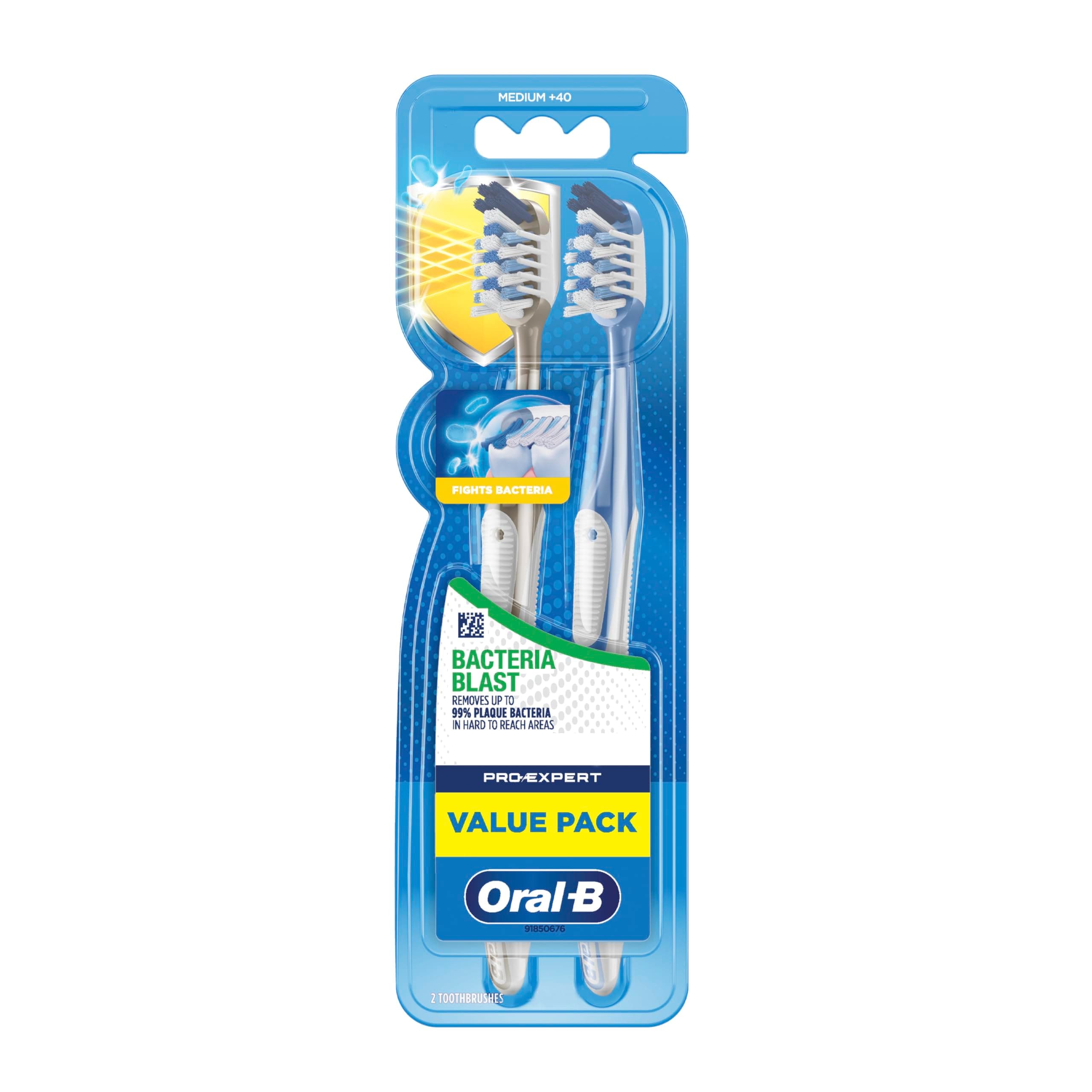 Pro-Expert Bacteria Blast Medium Manual Toothbrush Multicolour 2 PCS