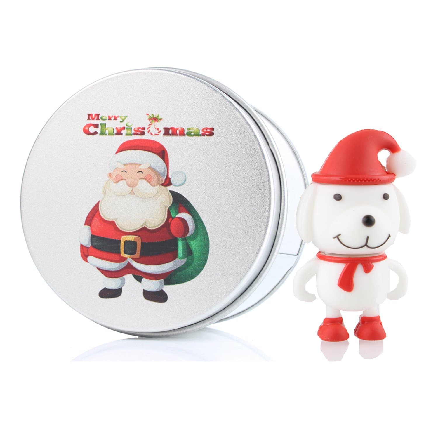 Cute Dog Puppy 16G USB Flash Drive Memory Stick Data Storage Device & Metal Box Packing Novelty Present