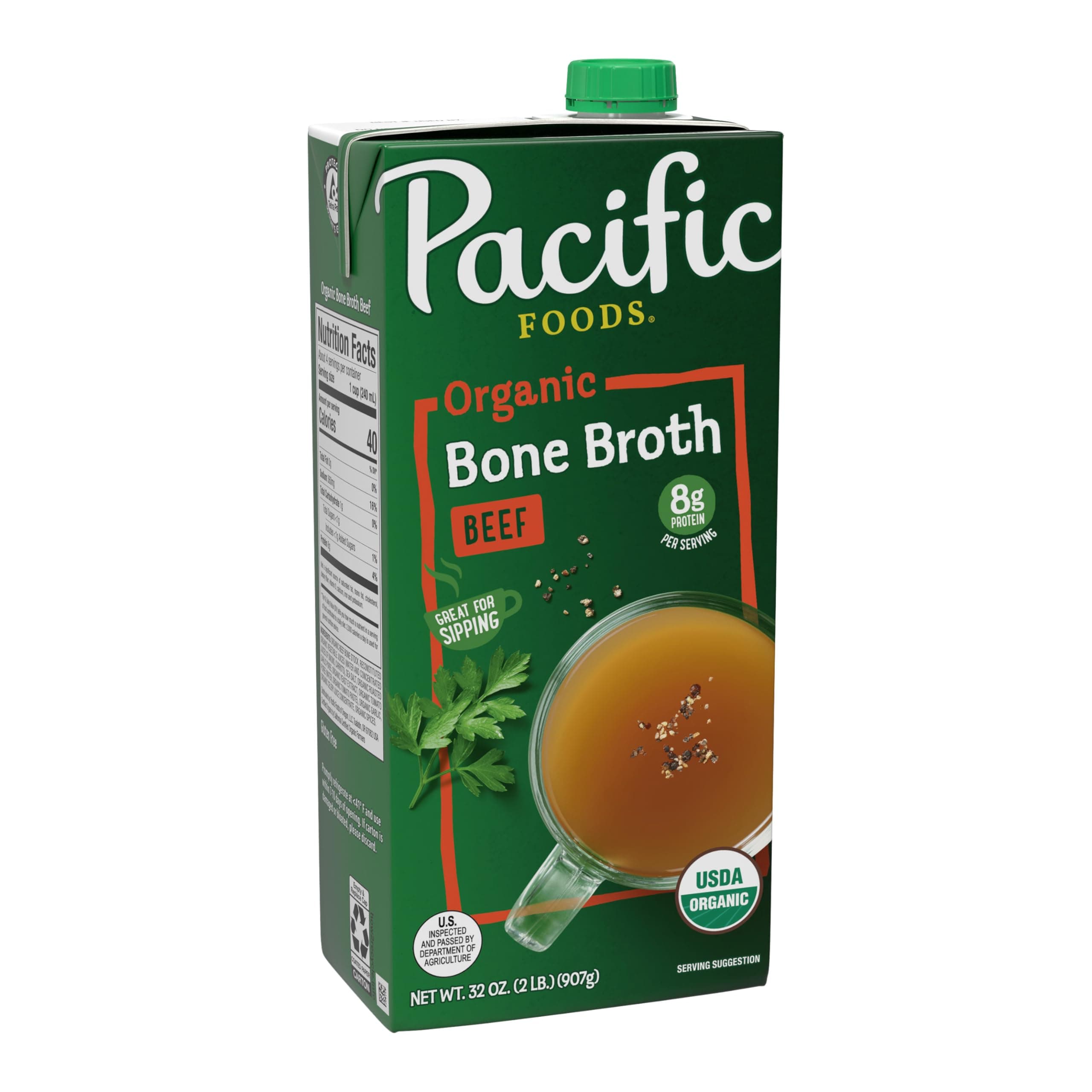 Pacific Foods Organic Beef Bone Broth, 32oz