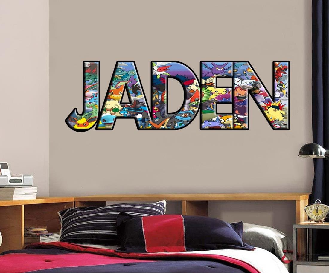 Personalized Any Name Pokemon Decal Removable Wall Sticker Pikachu Ash H710, Huge