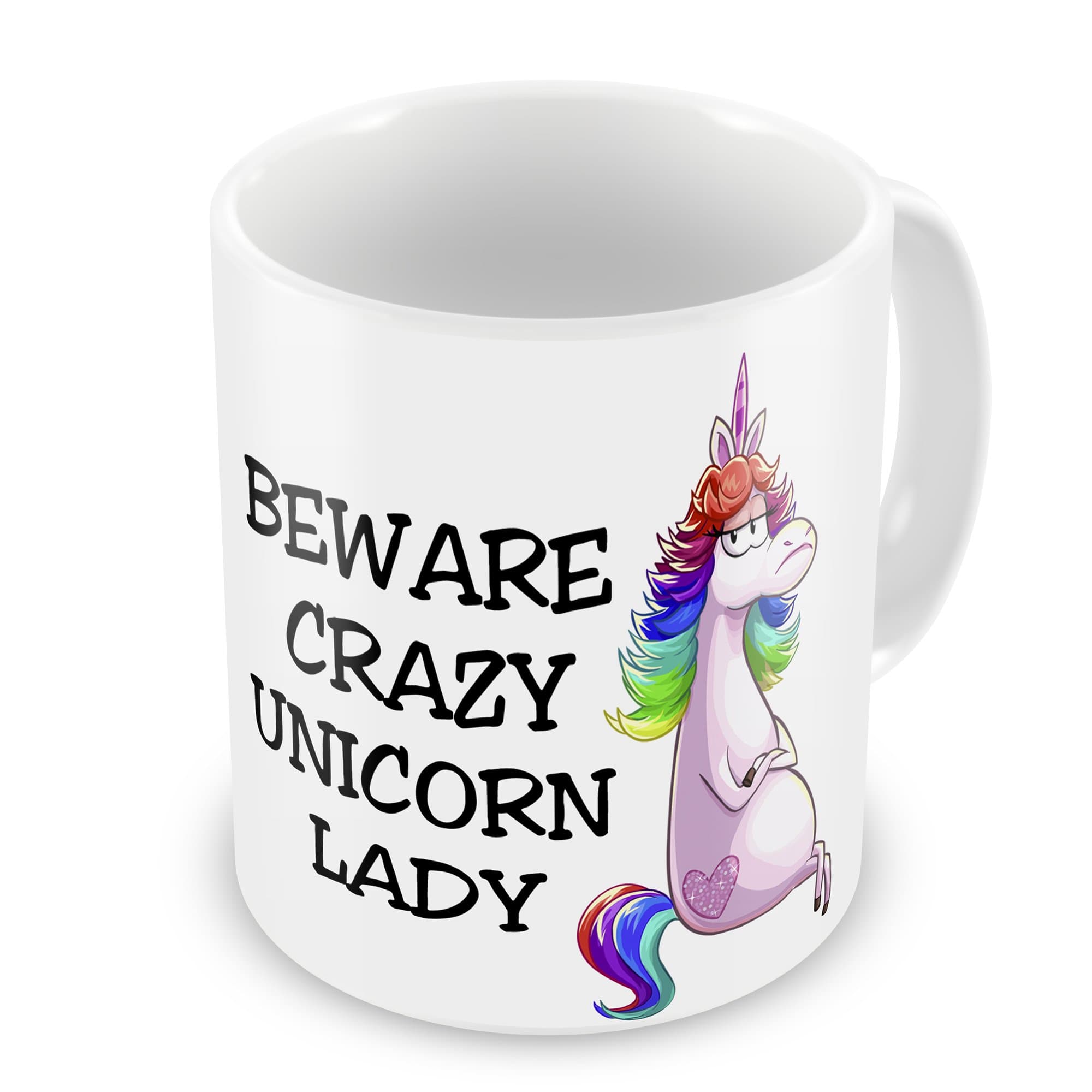 Beware Crazy Unicorn Lady Novelty Gift Mug