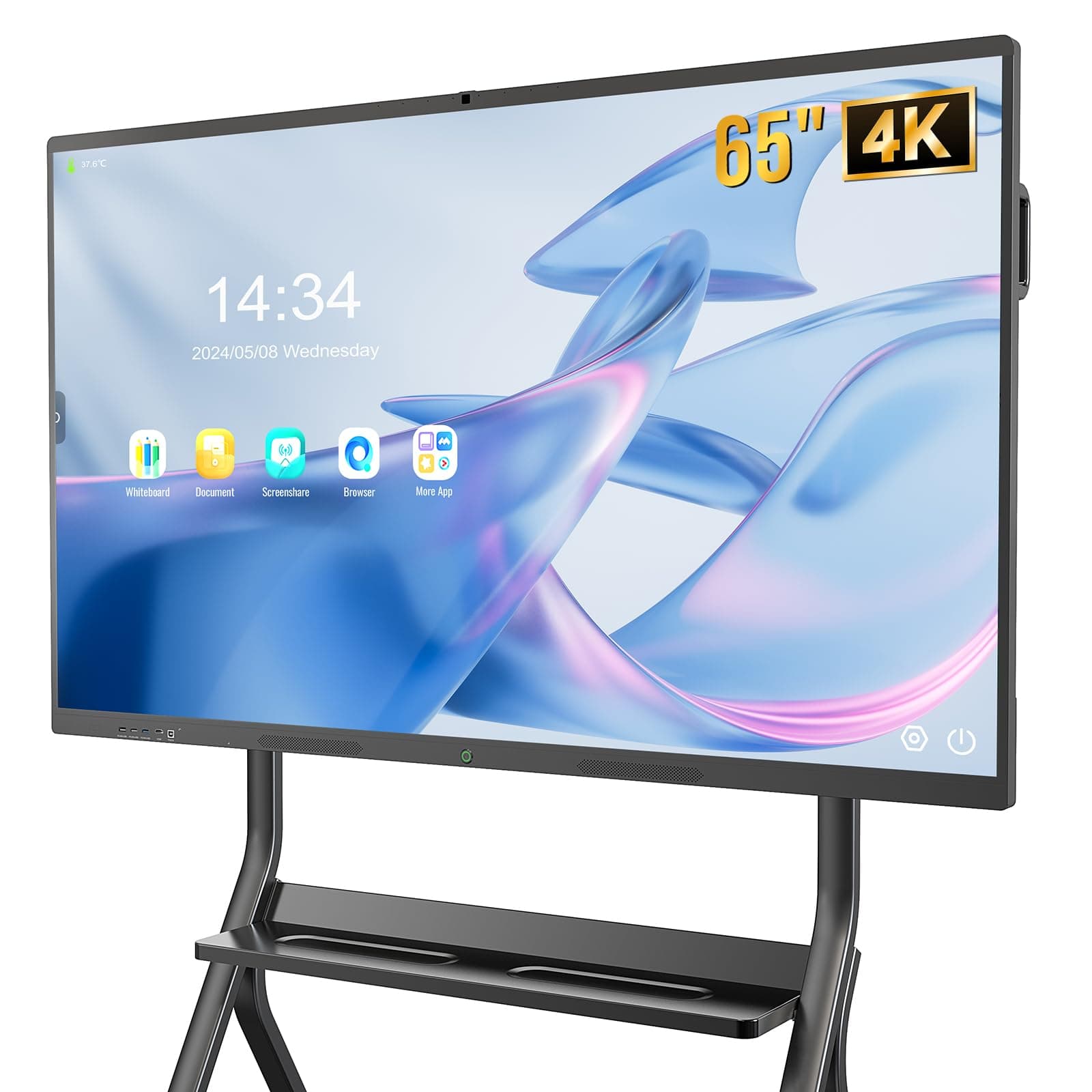 Smart Board,65 Inch Interactive Whiteboard 4K Touchscreen Built in Ultra High Definition Camera Open App Ecosystem, Digital Presentation Electronic Smart WhiteBoard for Classroom Home Office