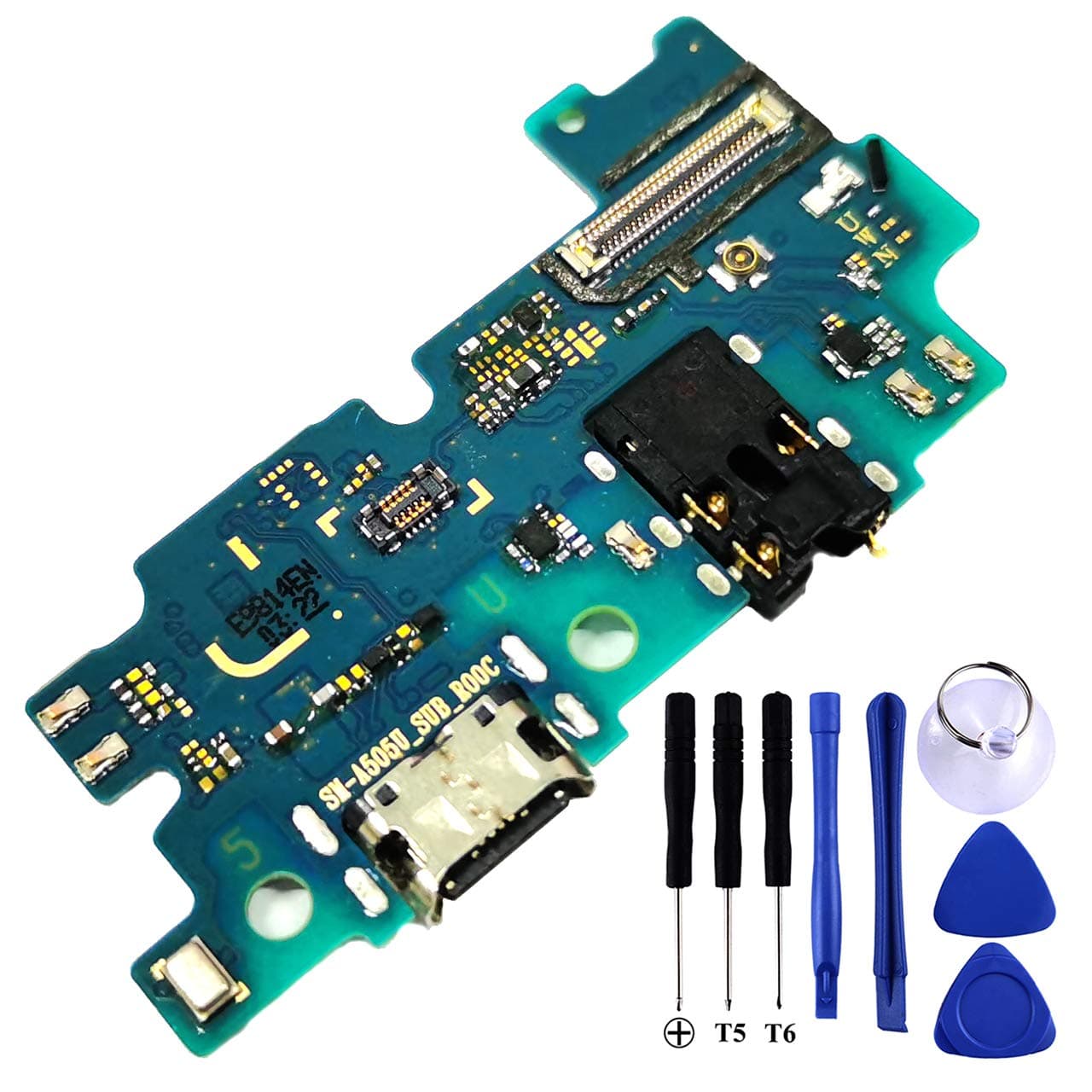 Galaxy A50 USB Charging Port Flex Cable Replacement SM-A505U Type C Charger Dock Board Connector for Samsung A50 A505U Port Repair Part with Tools