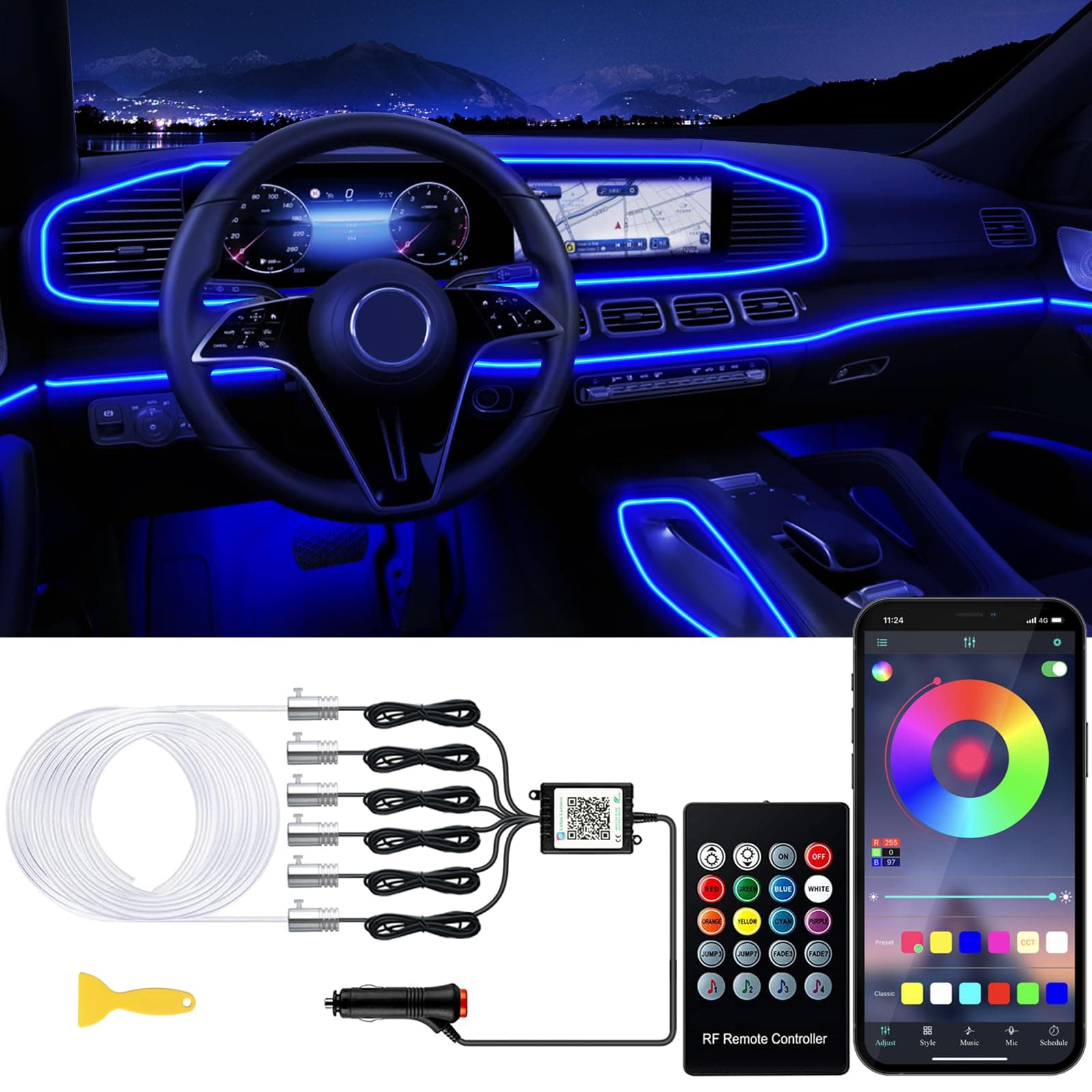Fiber Optic Car Lights-6 in 1