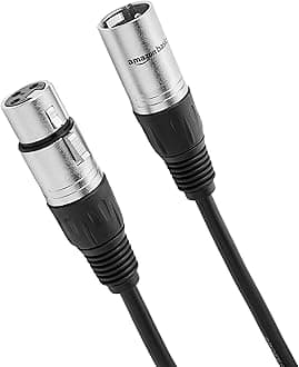2-Pack XLR Microphone Cable for Speaker or PA System, Recording Studio, All Copper Conductors, 6MM PVC Jacket, 15 Foot, Black