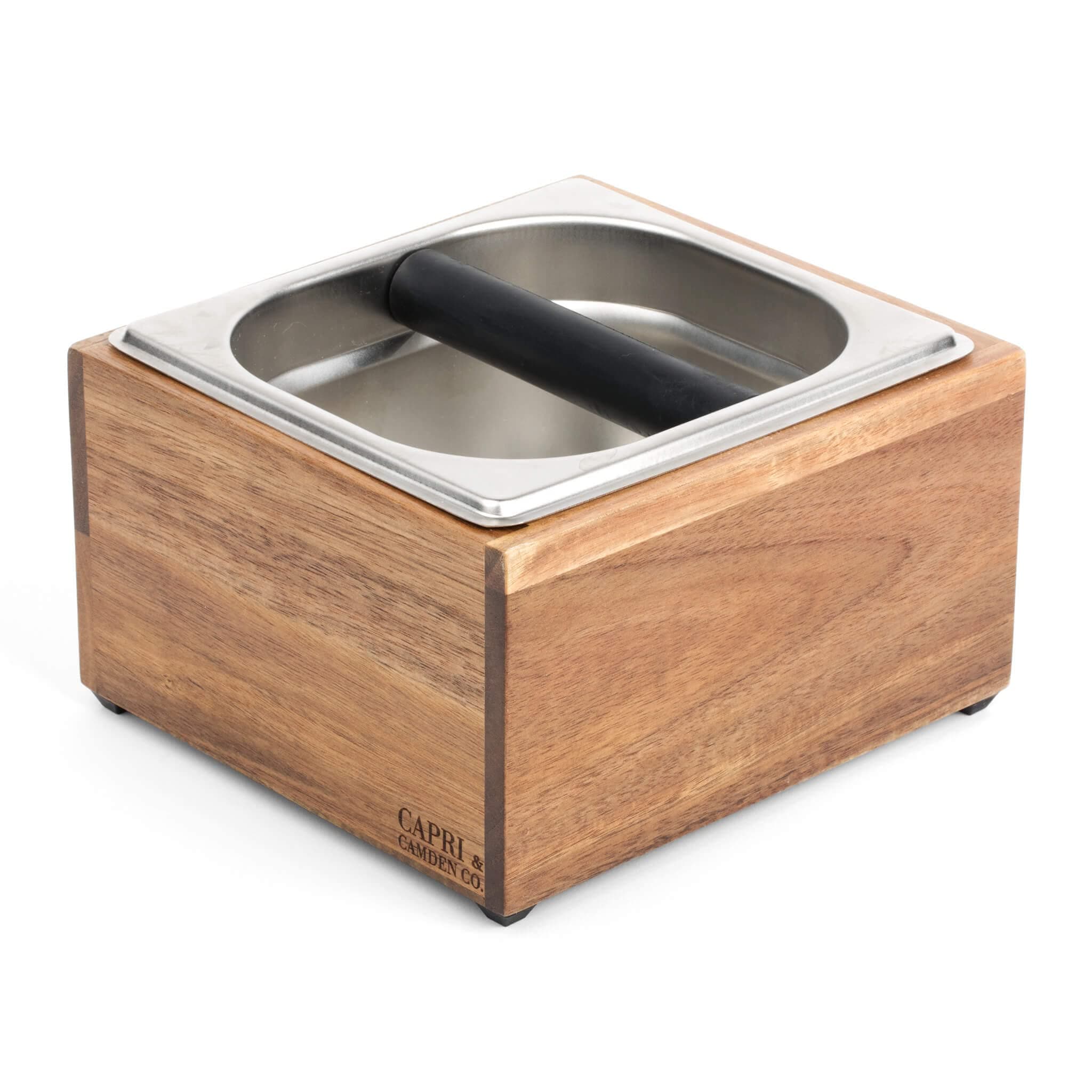 Knock Box | Large Capacity Espresso Knock Box | Non-Slip Base Knock Box Espresso | Coffee Knock Box | Shock Absorbant Espresso Knock Box and tamp station | Knock box for espresso coffee grounds