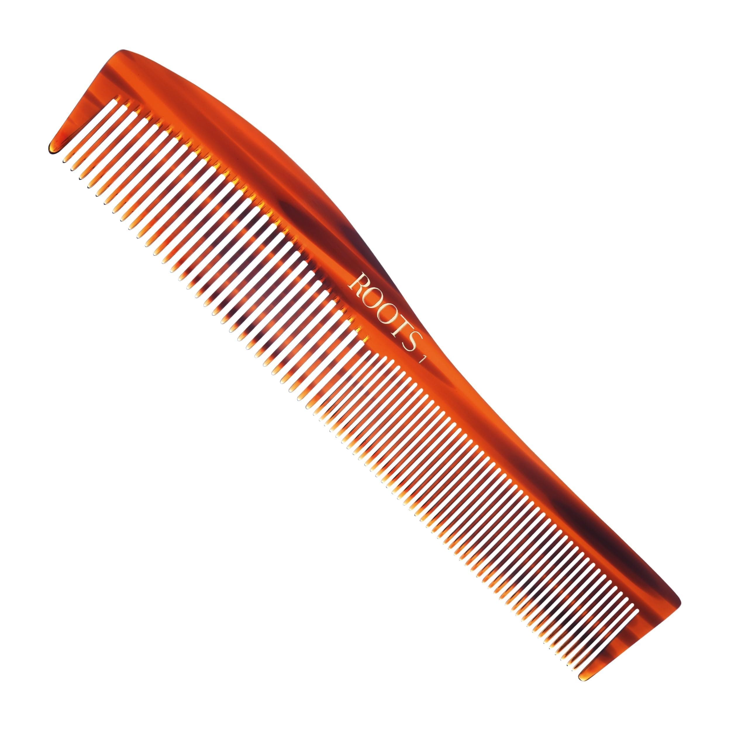 ROOTS Classic Comb | Dual Teeth For Styling/Detangling | Smooth & Round Teeth prevent Hair & Scalp damage | For Women with Straight, Long, Wavy Hair | Wet & Dry use | Length - 8.2 Inch | Model No - 1
