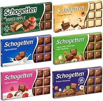 Schogetten Assortment of German Chocolates 6 Variety Pack, 100gram Each
