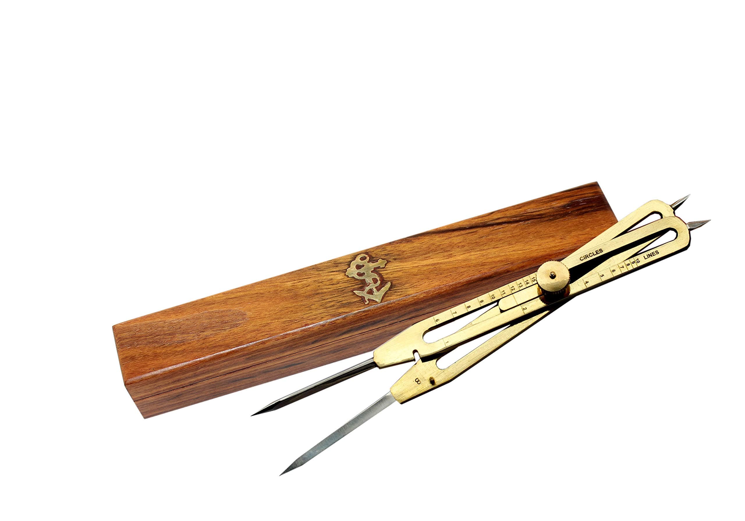 Medieval Replicas Solid Brass Proportional Divider 9 in with Nice Hardwood Box