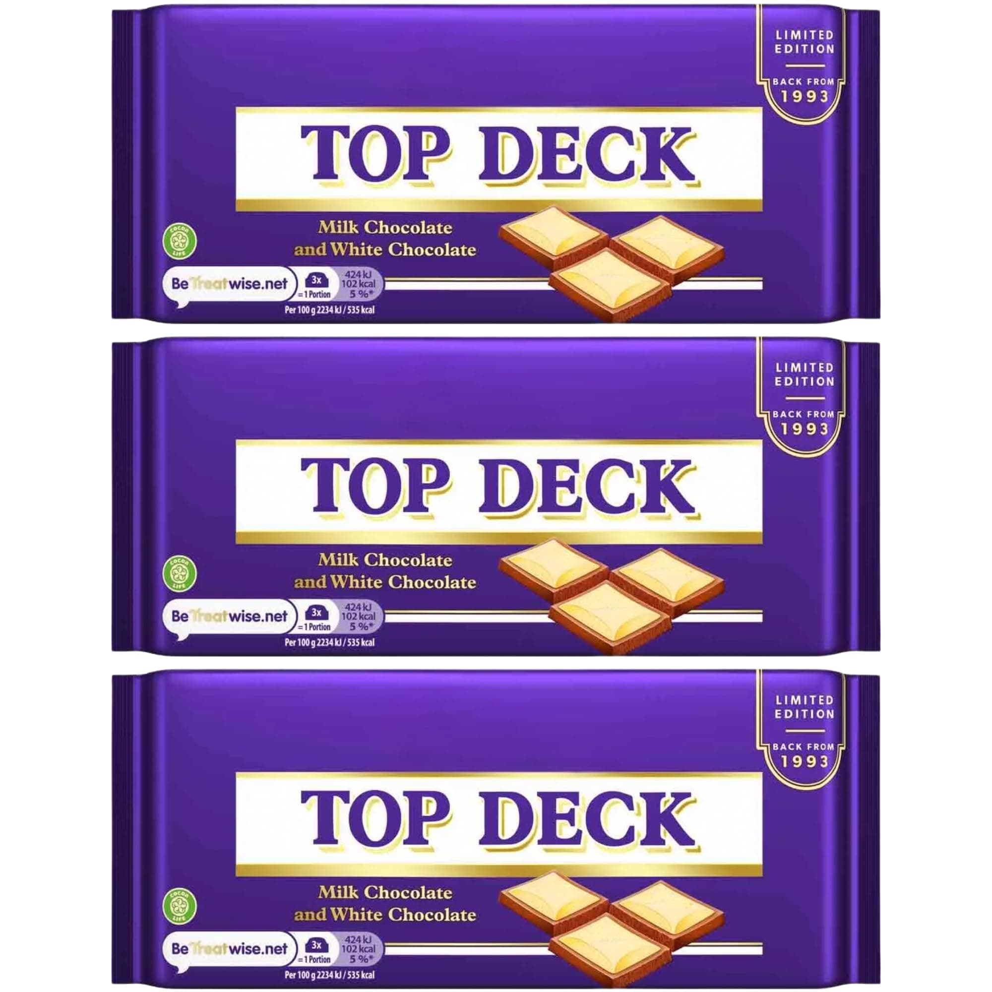 Chocolate Bar Bundle With Dairy Milk Top Deck 95g (3 Pack)
