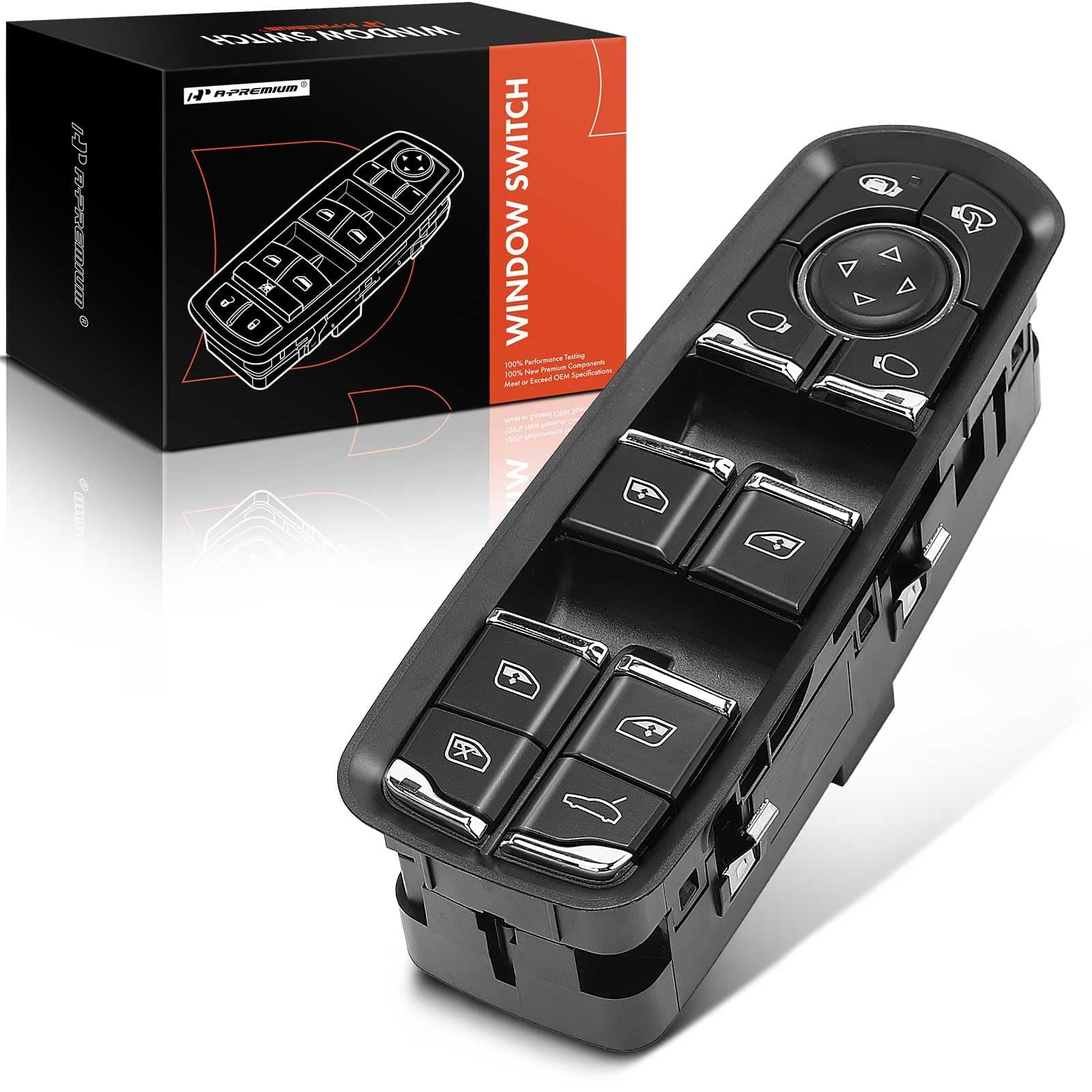 A-Premium Master Front Left Driver Side Power Window Switch Compatible with Porsche Macan 2015-2018 Panamera 2011-2016 Cayenne 2011-2018, Replace# 7PP959858AEDML, Black