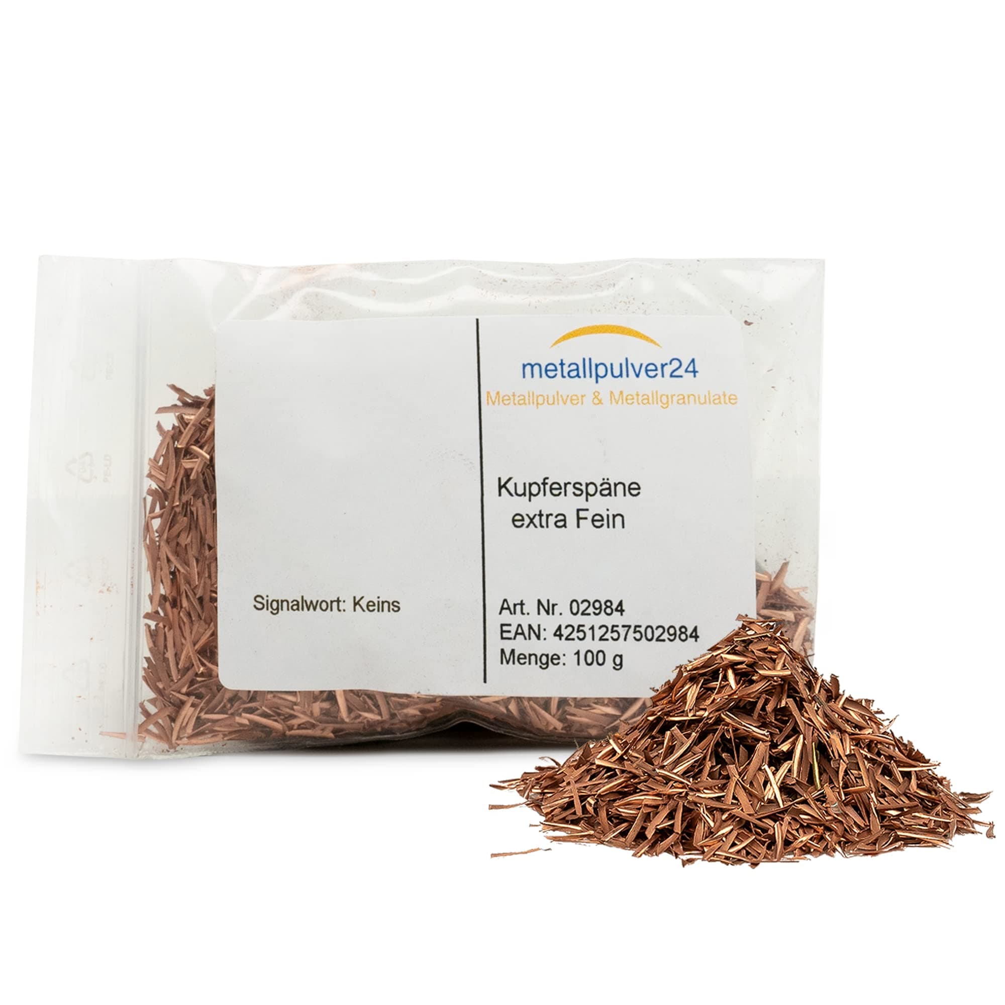 Copper shavings - extra fine ItemWeight 100